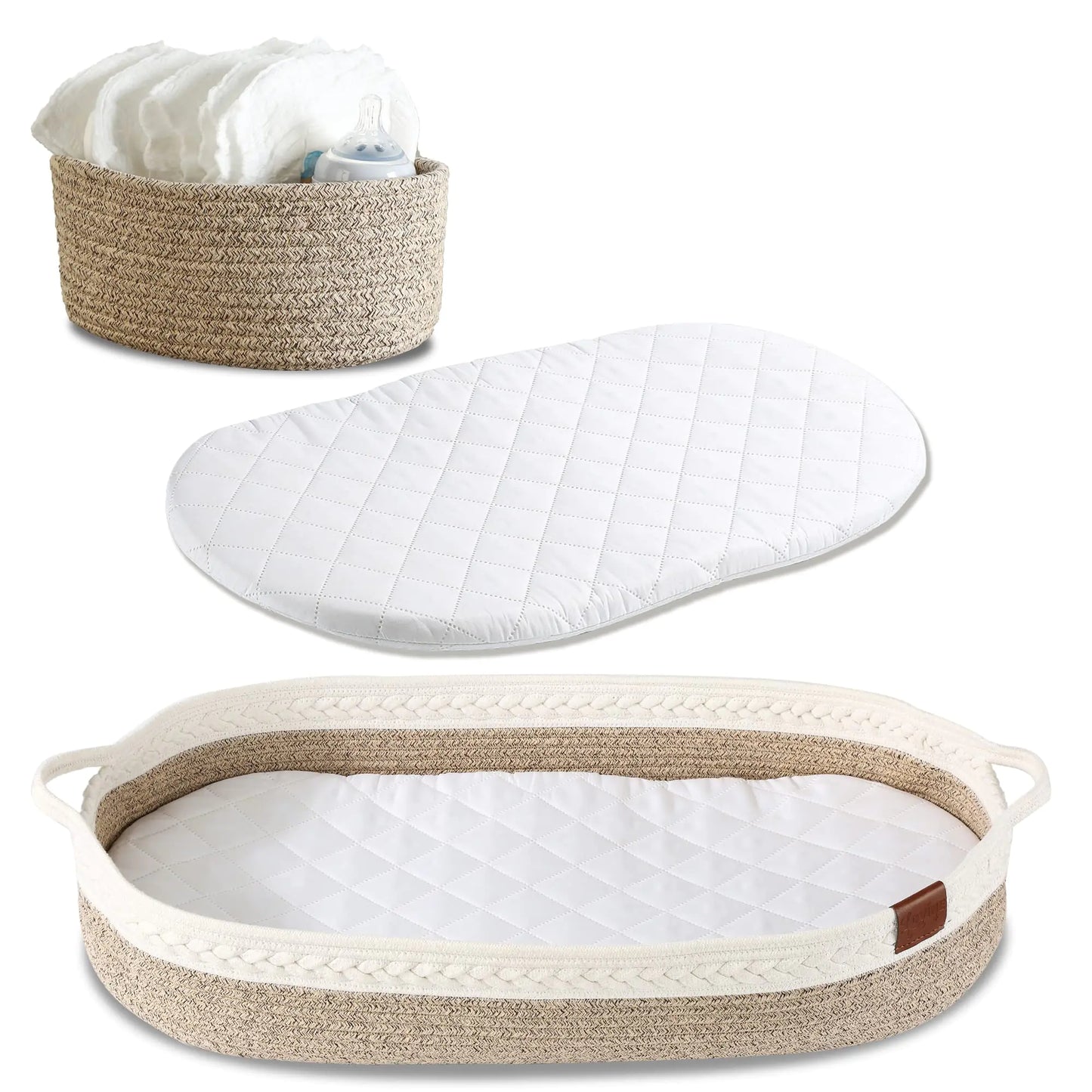 Changing basket with Cotton mattress and nappy basket included
