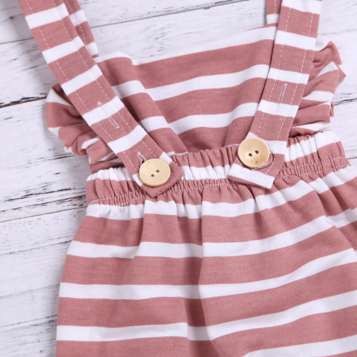 Striped Cotton Baby Girls' Romper