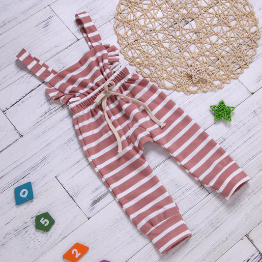 Striped Cotton Baby Girls' Romper