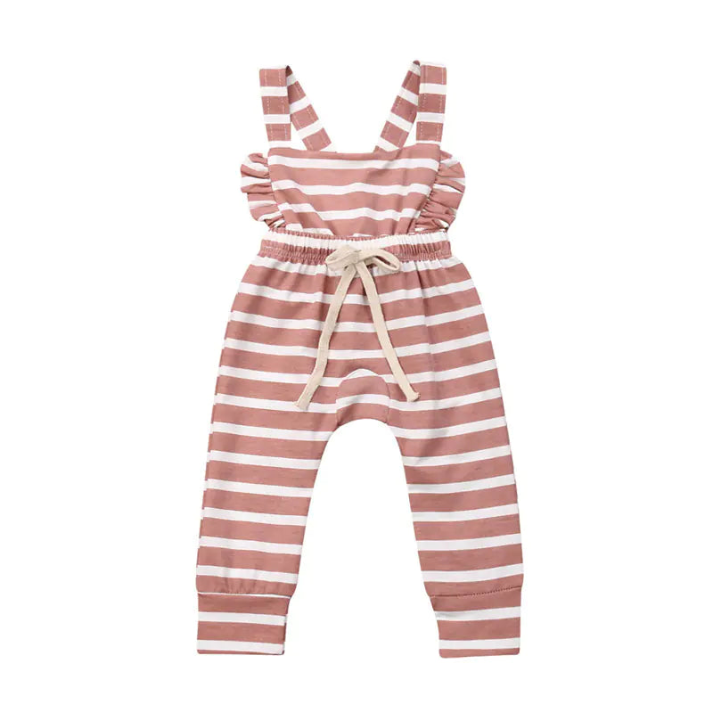 Striped Cotton Baby Girls' Romper