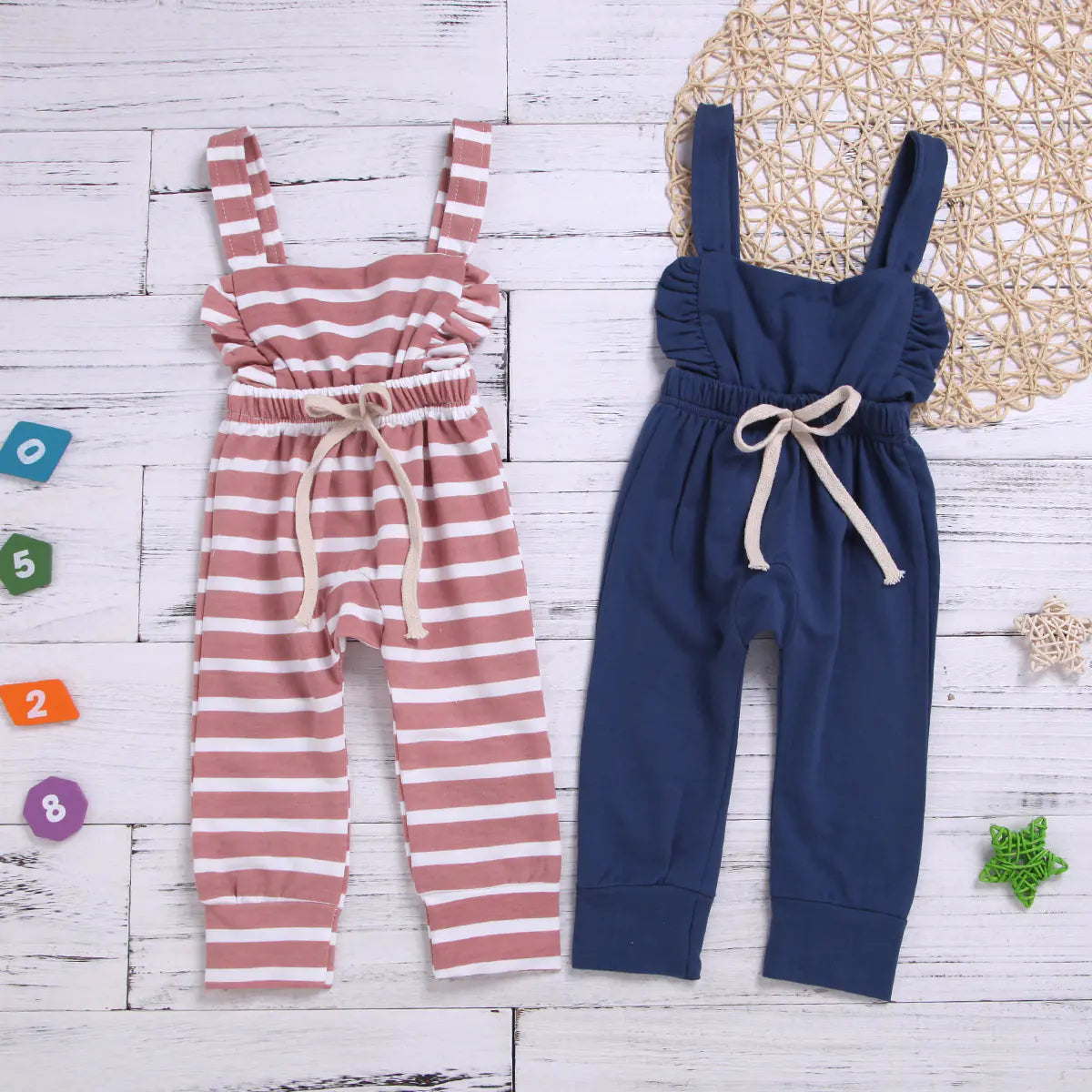 Striped Cotton Baby Girls' Romper