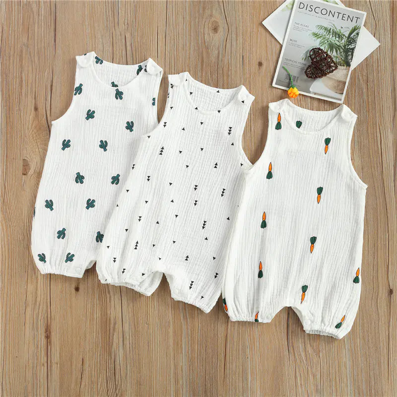 Cotton Linen Baby Romper