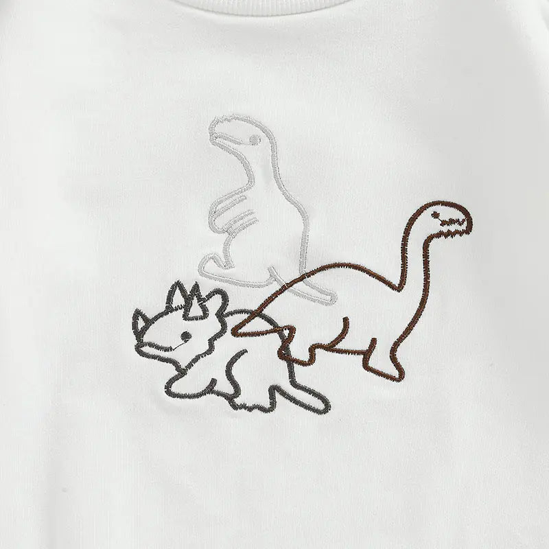 Cotton Dinosaur Rompers