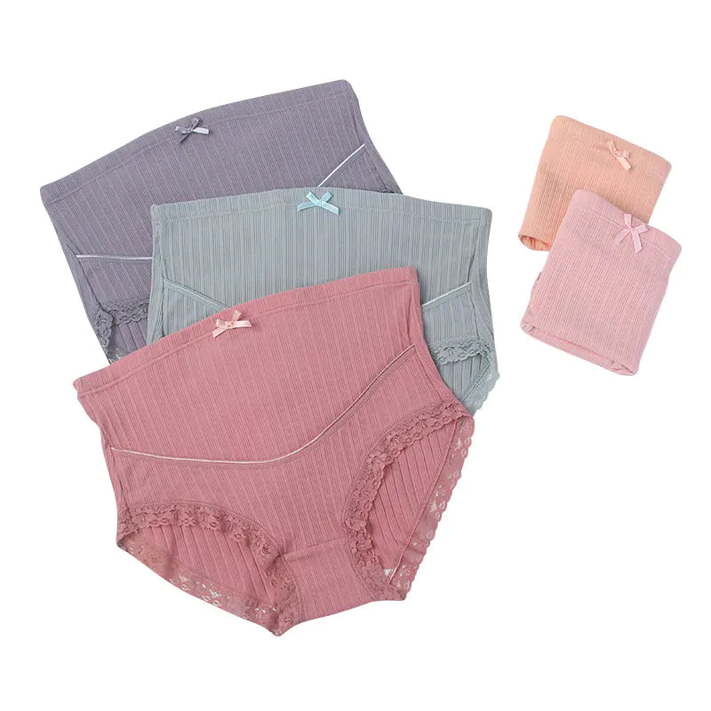 Cotton Lace High Waist Maternity Briefs for Pregnancy