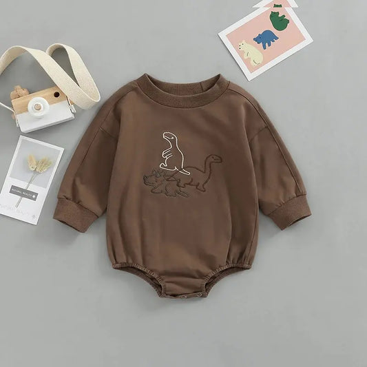 Cotton Dinosaur Rompers