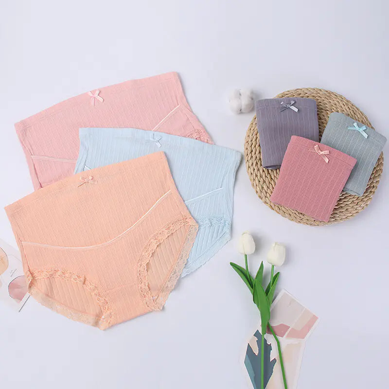 Cotton Lace High Waist Maternity Briefs for Pregnancy