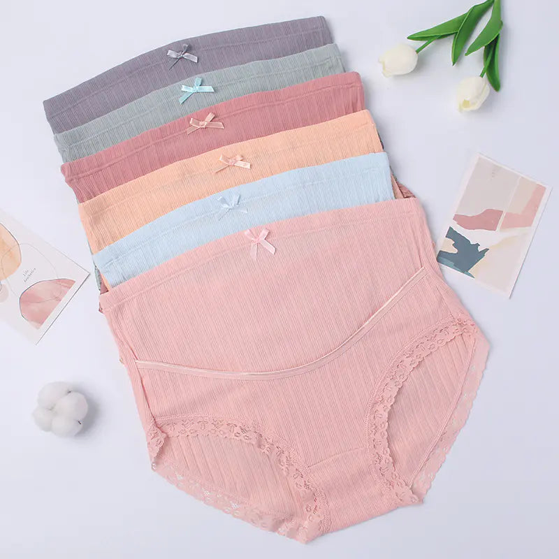 Cotton Lace High Waist Maternity Briefs for Pregnancy